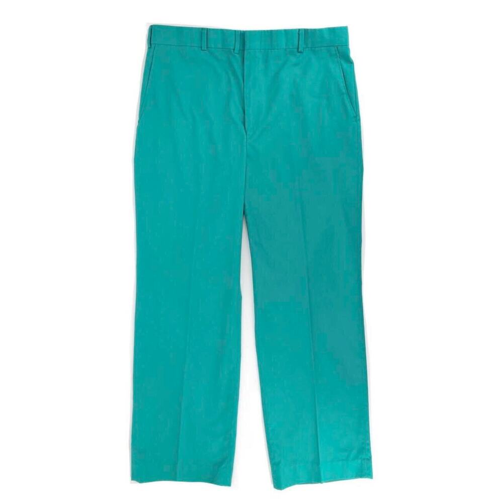 70s aqua flat front pants 1970s vintage